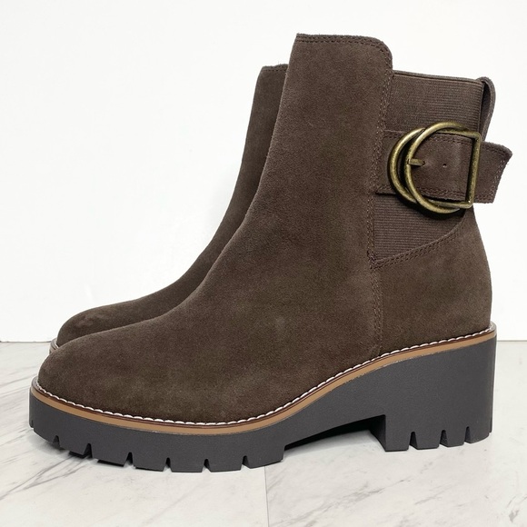 New! Blondo Dakota Brown Suede Buckle Boot 7M - Picture 1 of 14